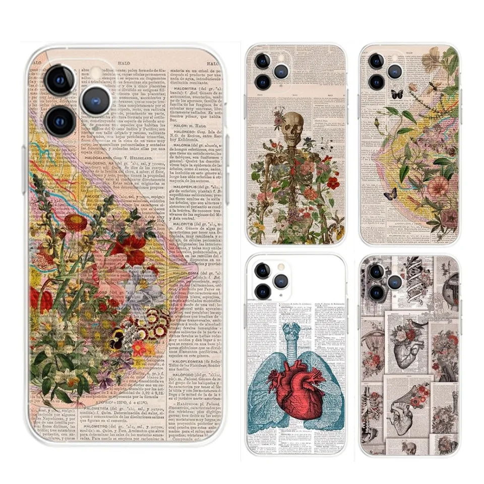 Medical Human Anatomy Telefón puzdro pre iPhone Apple 15,14,13,12, Mini, 11, Pro, Max, Plus, X, XR, XS, 8, SE, 2020 a Transparent Cover