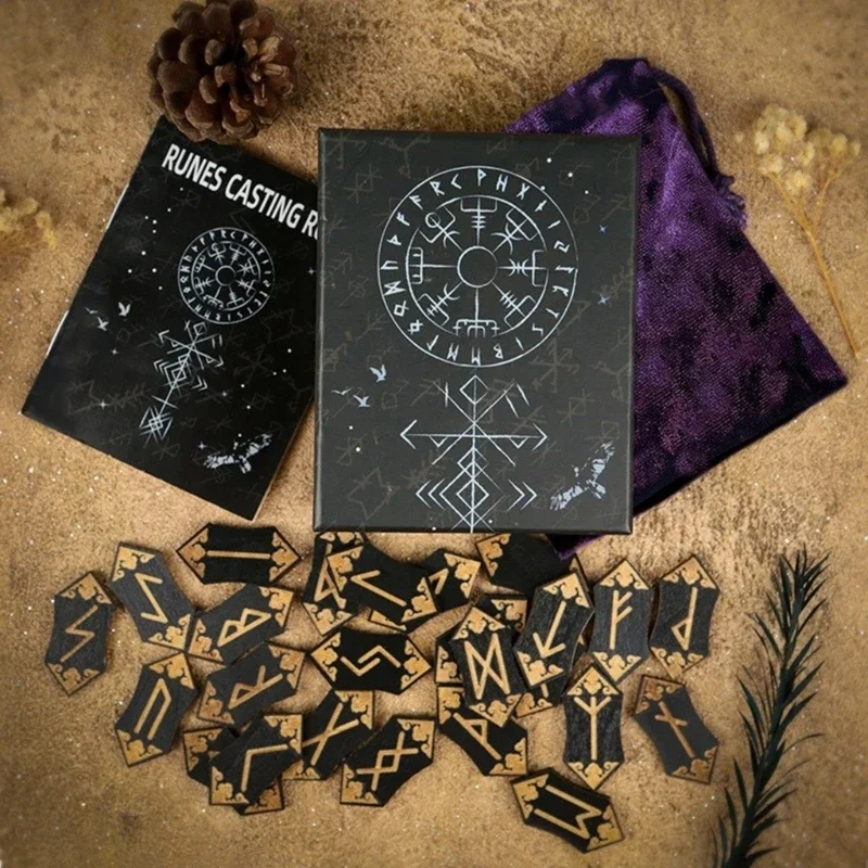 Meditácie a veštenia ručne vyrábané karty Rune Rune Rune Card vyrytý symbol pre bohatstvo a zábava