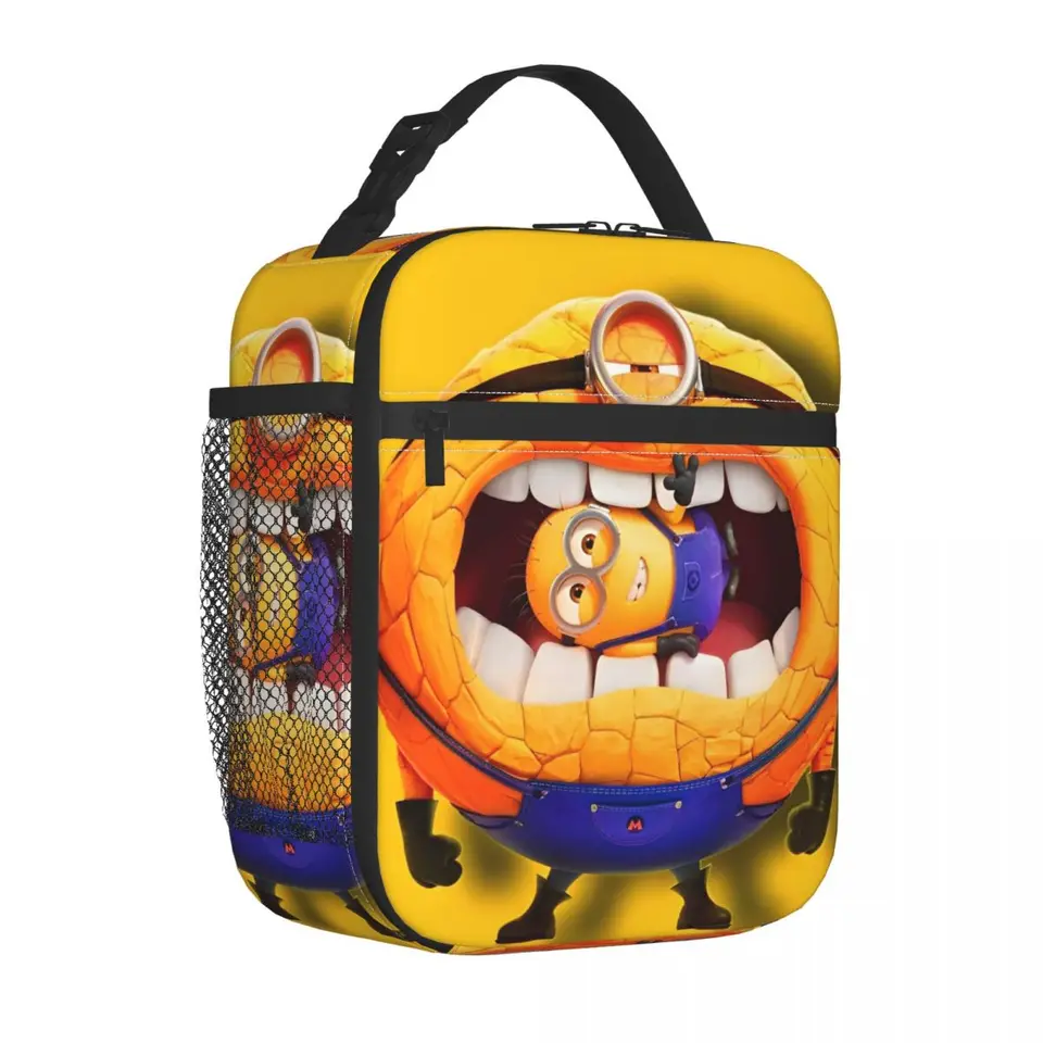 Mega Minions Roztomilé izolované obedové tašky Prenosné opakovane použiteľné tepelné tašky obedové boxy tote škola vonkajšie dievča