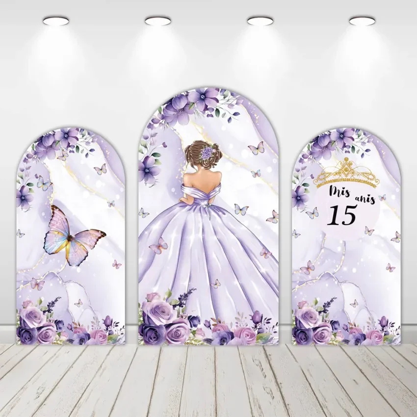 Mehofond vlastné obojstranné Quinceanera princezná šaty sladké 15. narodeninové oslavy bábätká obaly Chiara Arch