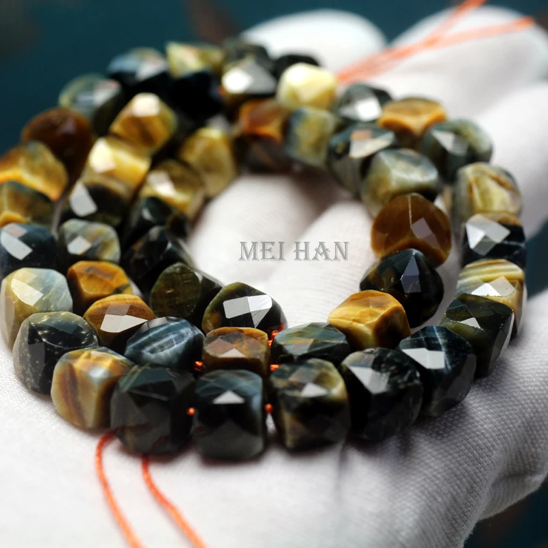 Meihan Natural 8*8 mm Dream Tiger Eye Faceted Cube Loose Gemstone Lesks pre šperky na výrobu DIY Design