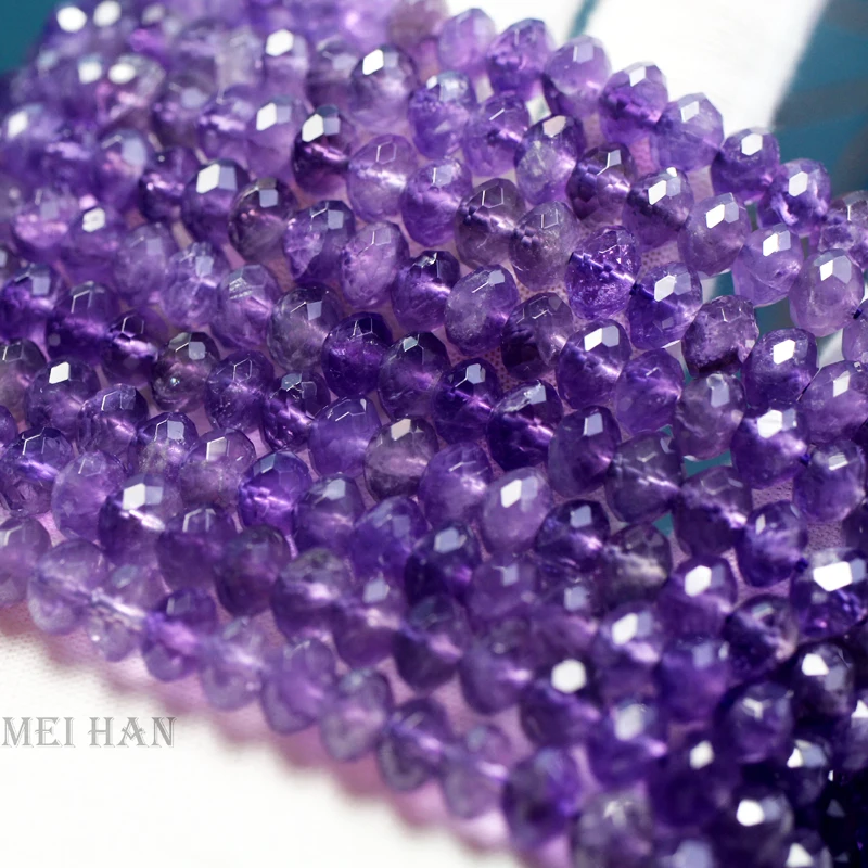 Meihan Natural Doprava zdarma ametyst faceted rondelle voľné korálky vyrobené z pre šperky