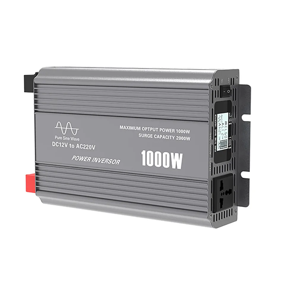 MEIND 1000W Pure Sine Wave Power Inverter 12V DC až 220V AC Universal Socket s digitálnym LCD displejom
