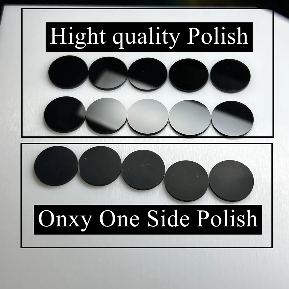 Meisidian Hight Kvalita Natural Agategemstone 5,5-9 mm dvojité ploché mince Čierny Onyx