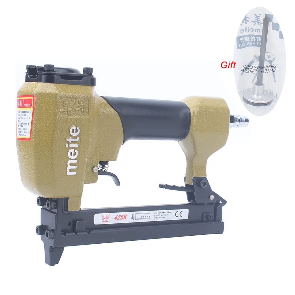 Meite 425K Pneumatic U Nails Gun Air zošívačka pre dekoráciu/kožu/topánky