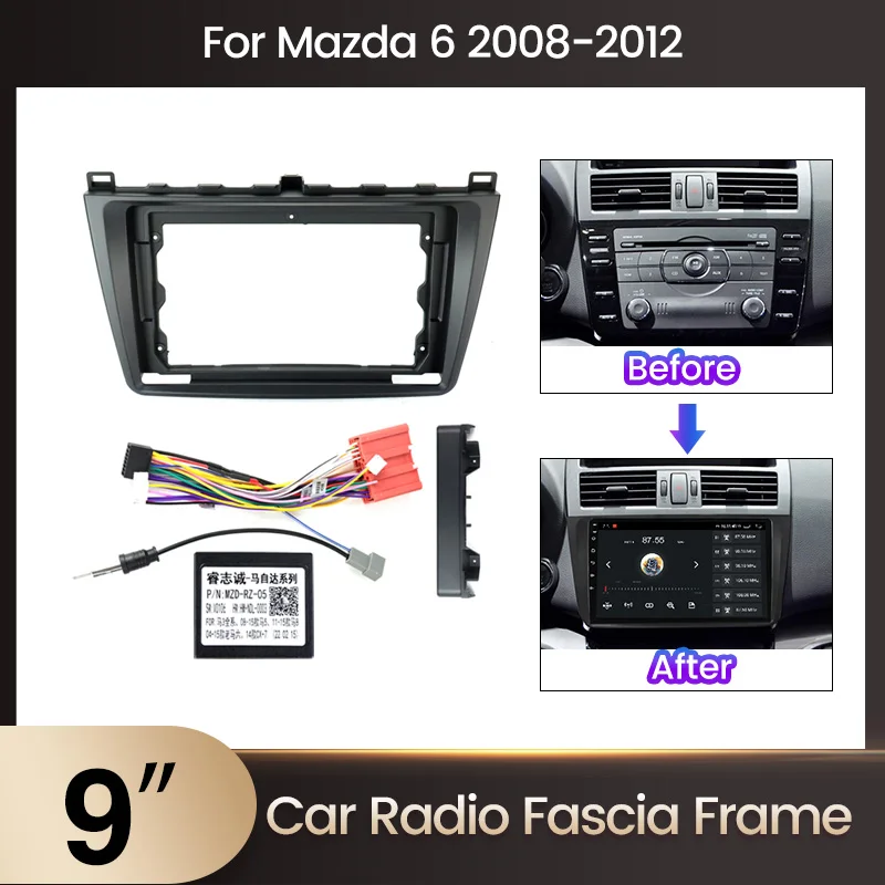 Mekede 2 Din 9 palcových automobilových rádiových fascia pre Mazda 6 2008-2012 Inštalácia DVD GPS MP5 Android Multimedia Player DVD GPS