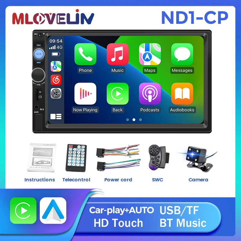 Mekede 7-palcová dotyková obrazovka 2DIN MP5 automobilový inteligentný systém multimediálny prehrávač BT HDFM Radio pre UniversalMusic 'USB TFMIRROR LIN-K