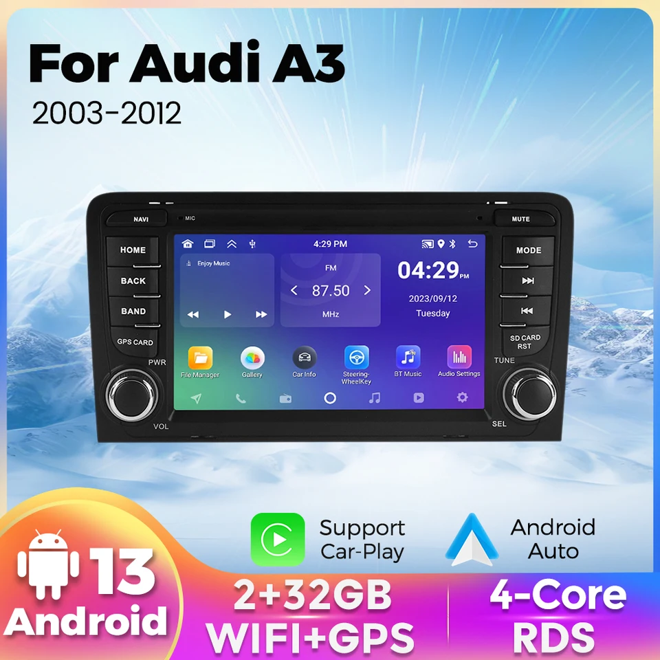 Mekede 7inch Wireless CarPlay Android Auto Car Radio Multimedia Player GPS Autoradio pre Audi A3 8p 2003-2011 S3 RS3 Sportback