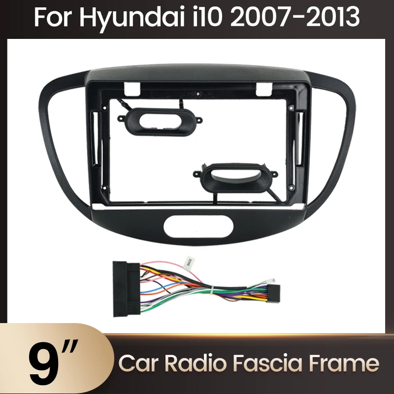 Mekede 9 palcový automobil DVD Fascia Frame Audio Dash Trim súpravy 2 Din Car Radio Multimedia Player Panel Panel pre Hyundai I10 2007-2013