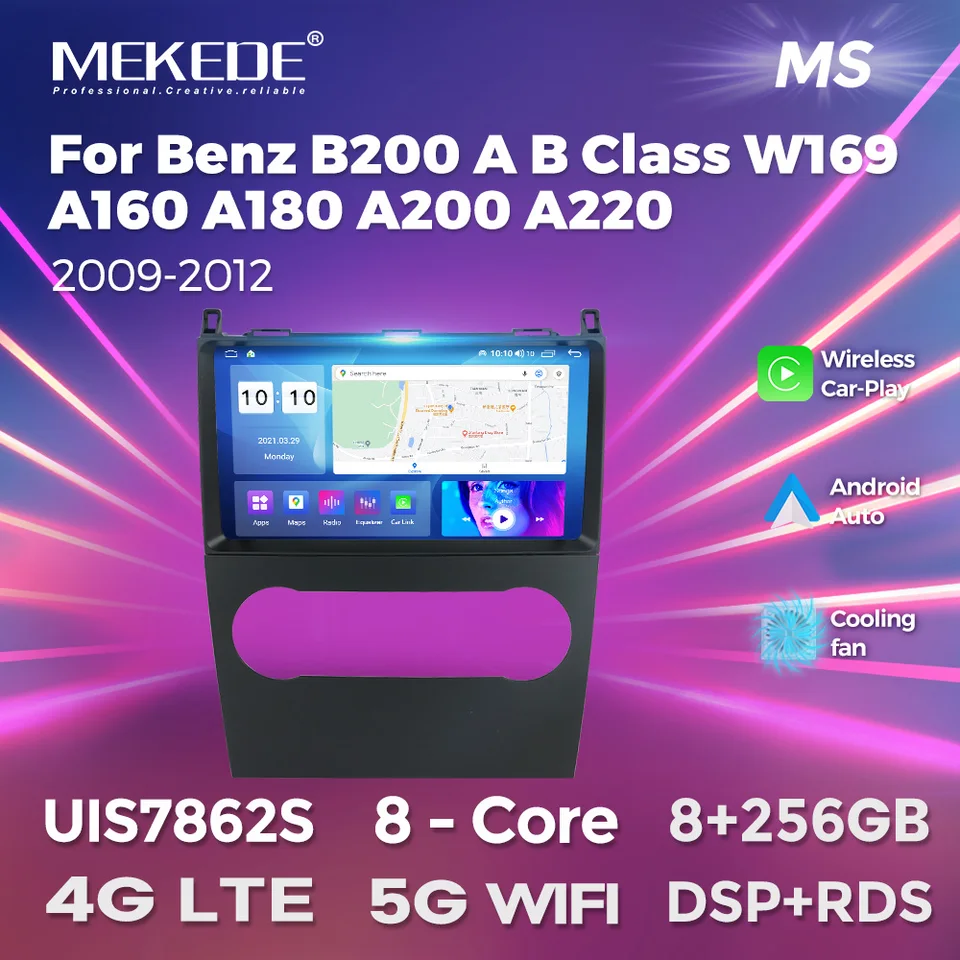 MEKEDE 9-palcový inteligentný systém inteligentného systému pre Multimediálny hráč pre Mercedes Benz B200 AB triedy W169 A160 A180 A200 A220 2009-2012 BT
