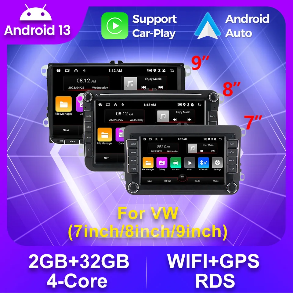 Mekede Android 13 Autoradio Stereo pre Volkswagen Vw Passat B6 B7 CC Tiguan Touran Golf Polo Multimedia CarPlay GPS Navigati