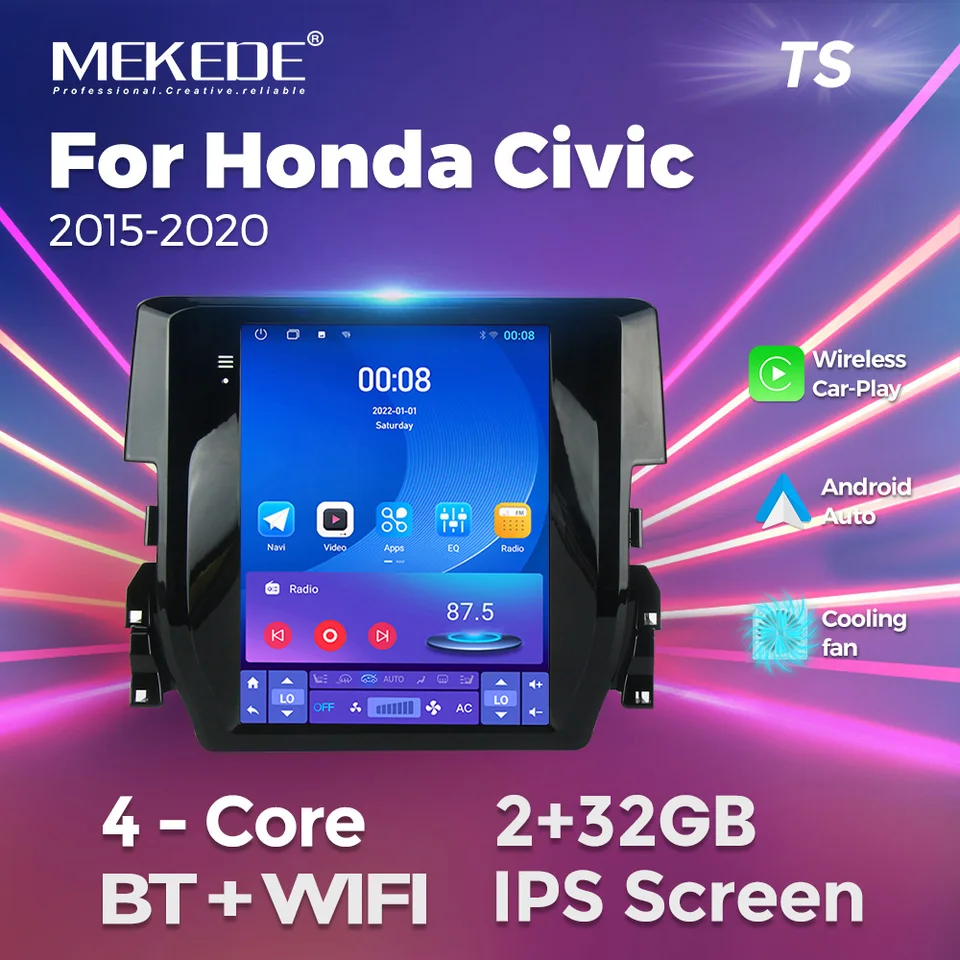 MEKEDE IPS SCREE 9,7 palca TESLA STYLE SYSTÉM AUTOMÁLNE Multimediálny hráč pre Honda Civic 10 FC FK 2015-2020 WIFI BT