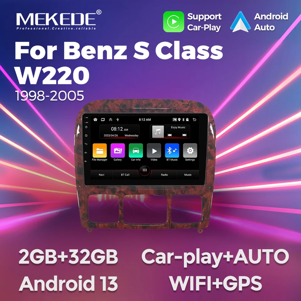 Mekede Support CarPlay Android Auto pre Mercedes Benz S Class S Class W220 VV220 1998-2005