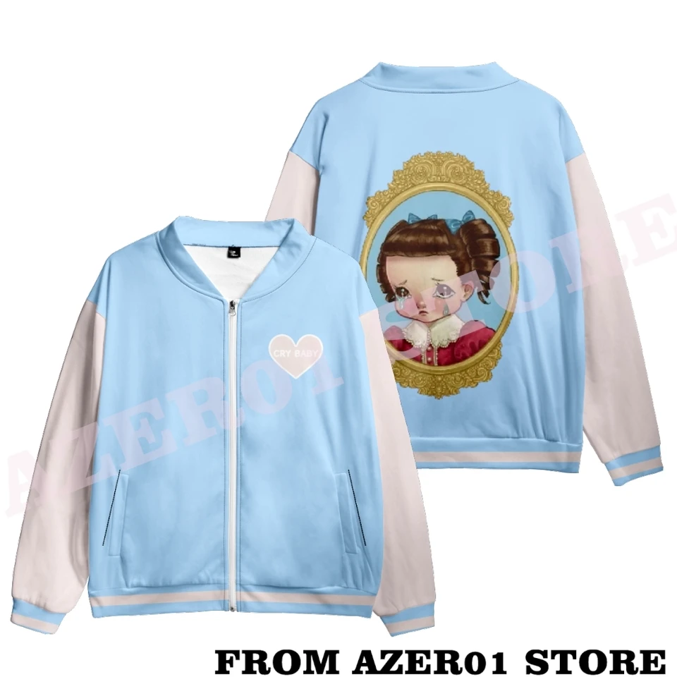 Melanie Martinez Merch Logo Cry Baby 3D bunda Zimné mikiny Muži/ženy Príležitostné baseballové uniforma Streetwear Streetwear Mikina