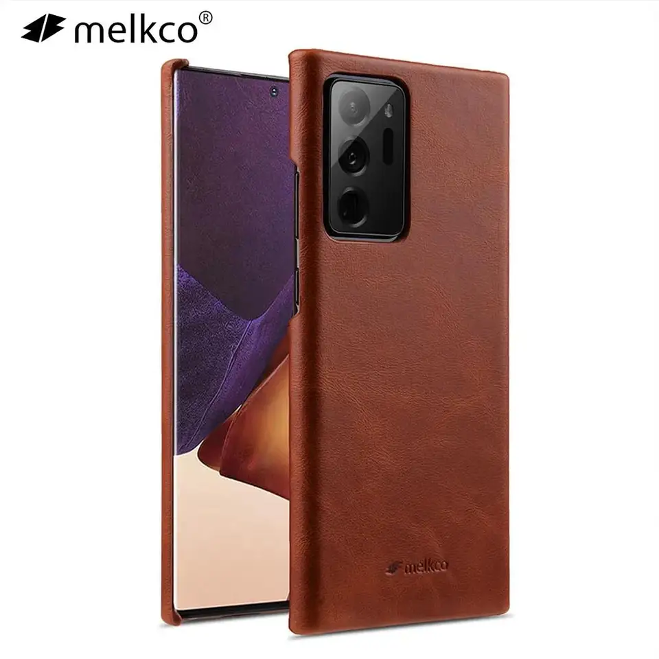 Melkco originálne kožené puzdro pre Samsung Note 20 Ultra S23 Plus S22 S20 Galaxy Note 10 + Zadný kryt voskového vosku z ropy skutočného cowhide vosku