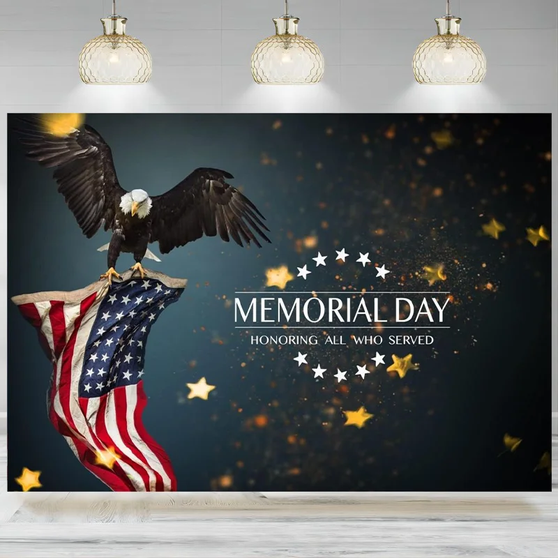 Memorial Day Photography Pozadie Bald Eagle Stars Stripes Vlajka Vlajka ocenenia vlasteneckých pozadia dekorácie fotografiu banner