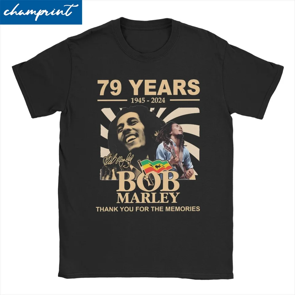 Men Dámske tričko retro retro bob-marley reggae Zábavné 100% bavlnené tričko s krátkym rukávom Jamajská hudba