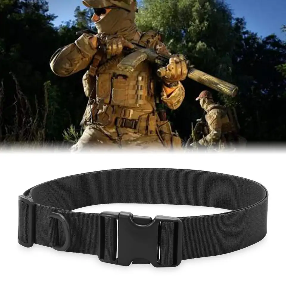 Men Girdle Rýchle uvoľnenie záchranné náradie Belt Canvas Webbing Combat pás