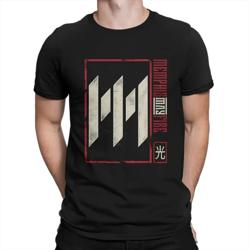 Men MMF Band Logo T Tričko Memphis May Fire Bavlníky Topy Awesome s krátkym rukávom okrúhly tričko tričko Darček Tričko