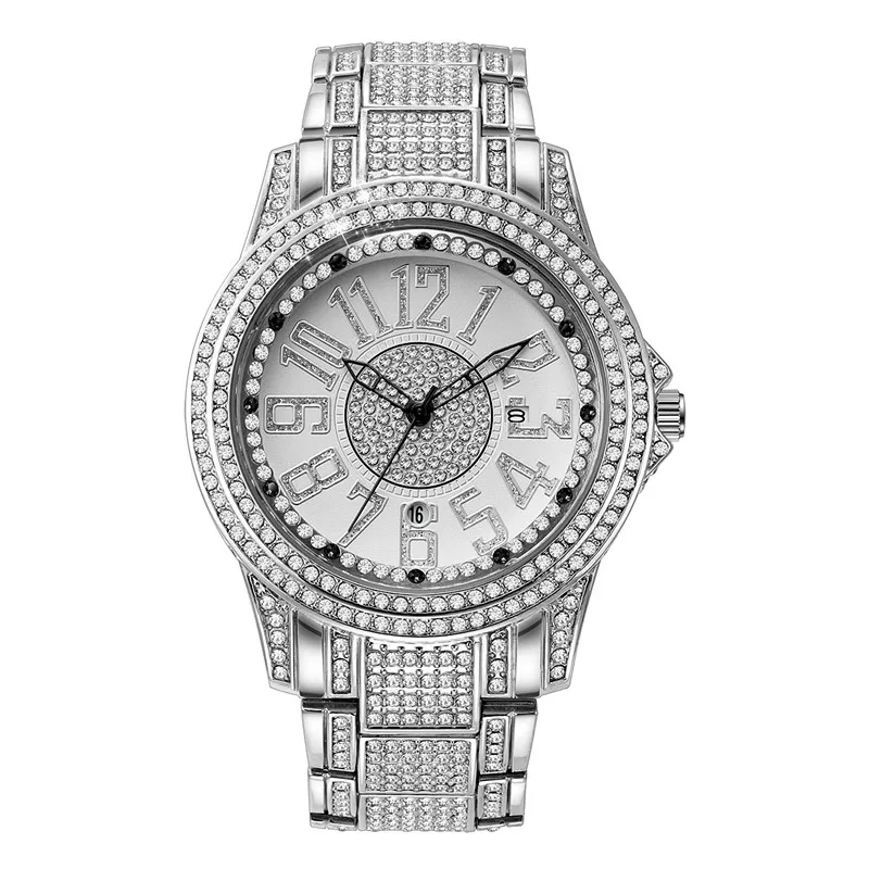 Men Original Luxury Brand Watches Hip Hop Diamond Golden Fashion Casual Casy Band Kalendar Quartz Vintage Watch Montre Homme