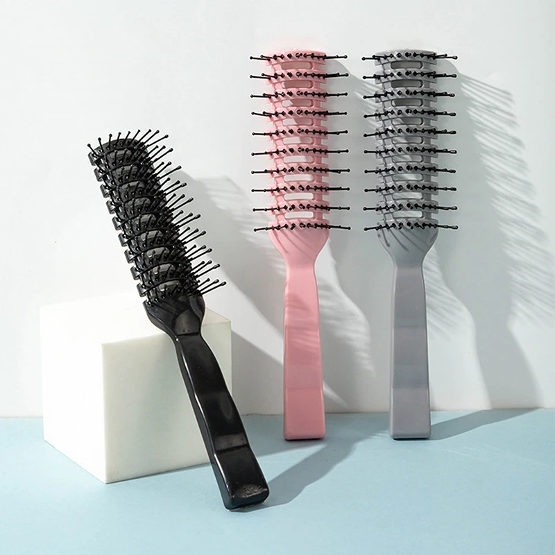 Men plastové vetracie vlasy kefka proti stanici hrebeňový kaderníctvo salón holič Curly Care Care Wig Styling Tool Comp