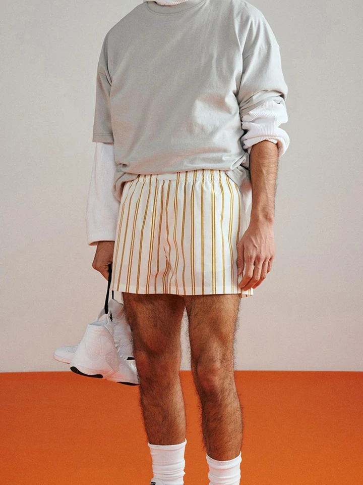 Men s neformálnymi letnými šortkami Stripe tlač krátke nohavice elastický pás spánok pyžama krátke streetwear