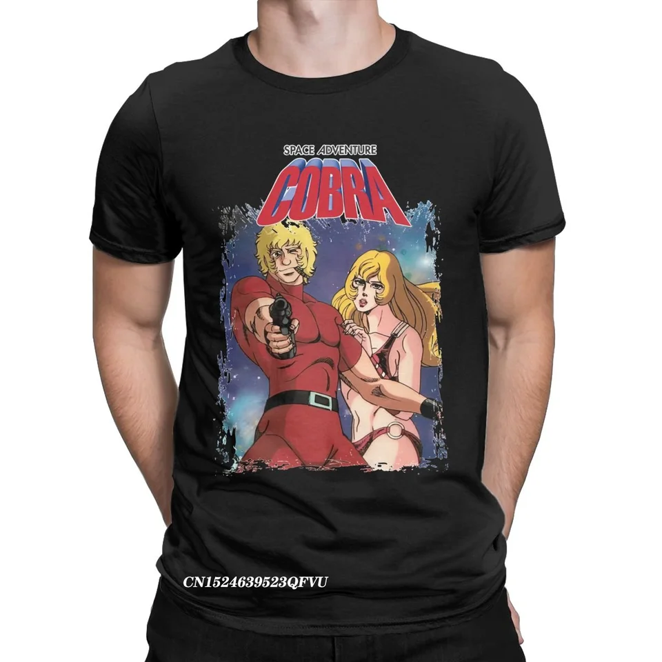 Men Space Adventure Cobra tričko Anime prémiové bavlnené oblečenie Vintage harajuku okrúhly golier tričko letné tričko