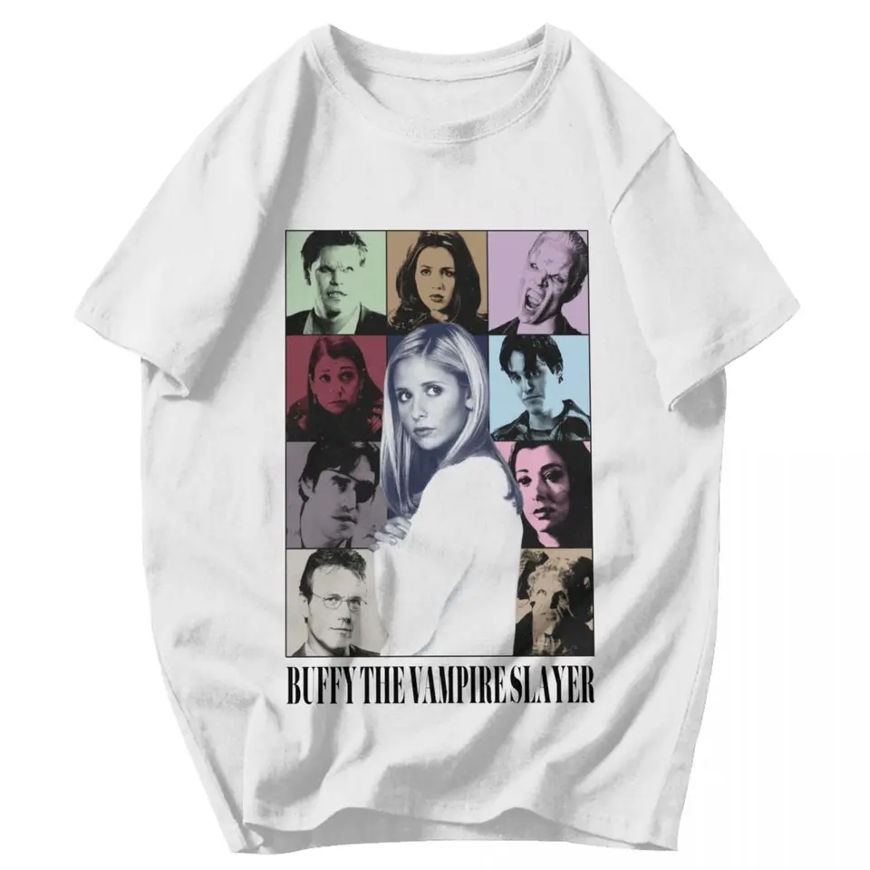 Men Tieň Buffy The Vampire Slayer 1997 Cotton Y2K Grafická kvalita unisex Tops T tričká