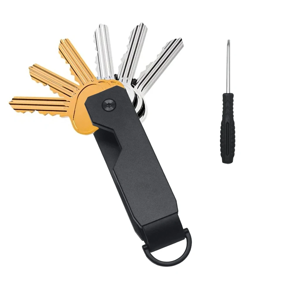Mens Key Organizátor Kompaktný kovový držiteľ kľúča Minimalistické inovatívne inovatívne kľúčové držiak Smart Keychain zabezpečuje 2-6 klávesov 2024 najnovšie