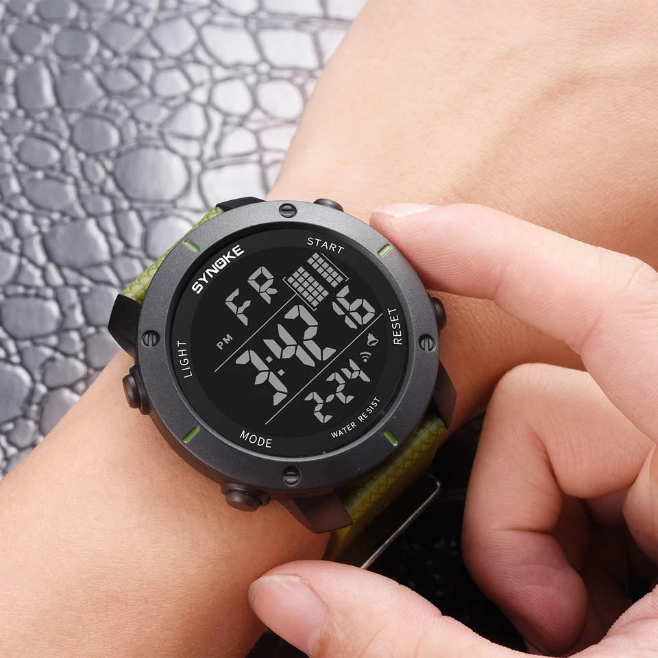 Mens Watch Vojenský vodotesný Synoke Sport Watch Armáda viedla digitálne zápästie pre mužské hliadky Maskulino Masculino