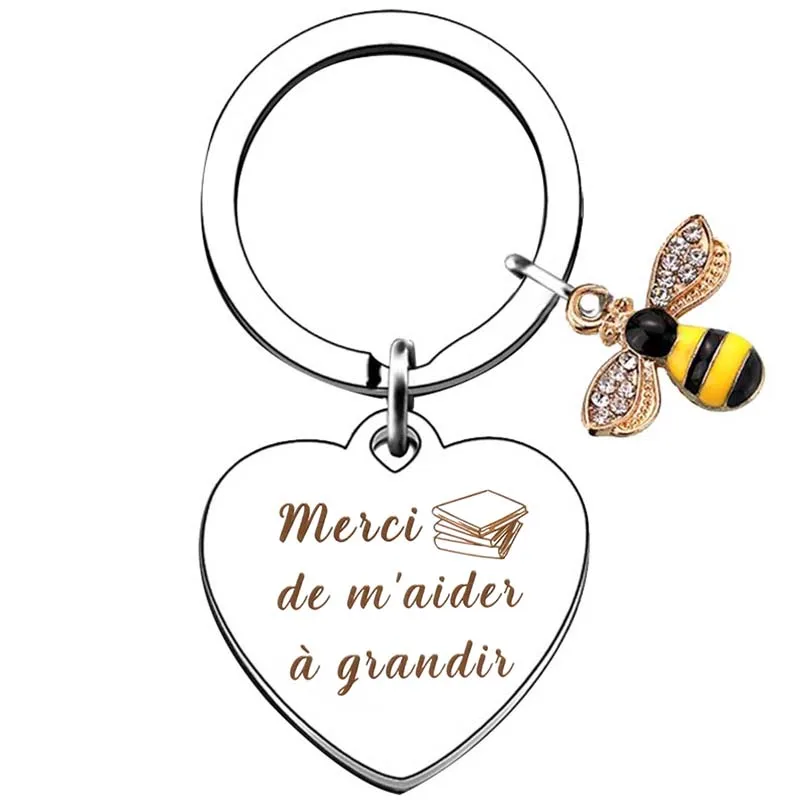 Merci maitresse francúzsky učiteľ Keychain