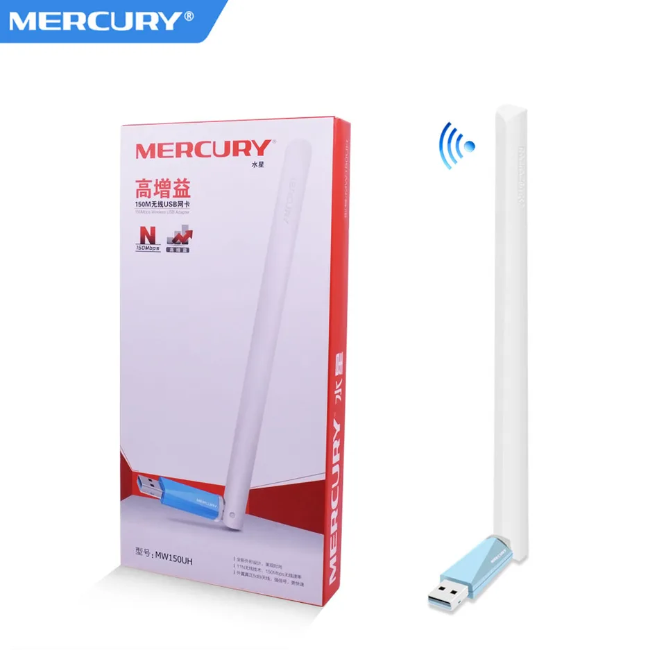 MERCURY 150MBPS Externá USB WiFi Adaptér bezdrôtová sieťová karta antény Wi-Fi prijímač 802.11 b/g/n pre PC Windows XP/7/8/8.1/10