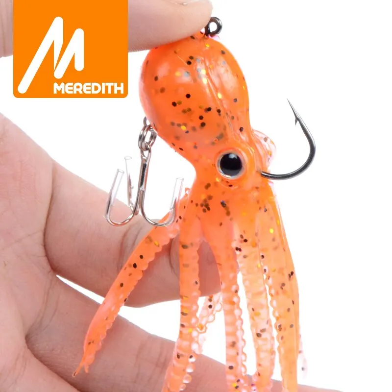 Meredith vstavaný protiľahlý rybársky návnada 23 g 9 cm dlhý chvost mäkký chobotnica umelý silikónový mäkký návnada