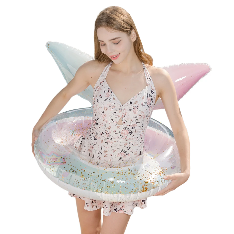 Mermaid Tail Fliter Fliter Kruh s rukoväťami bazénov plaveb