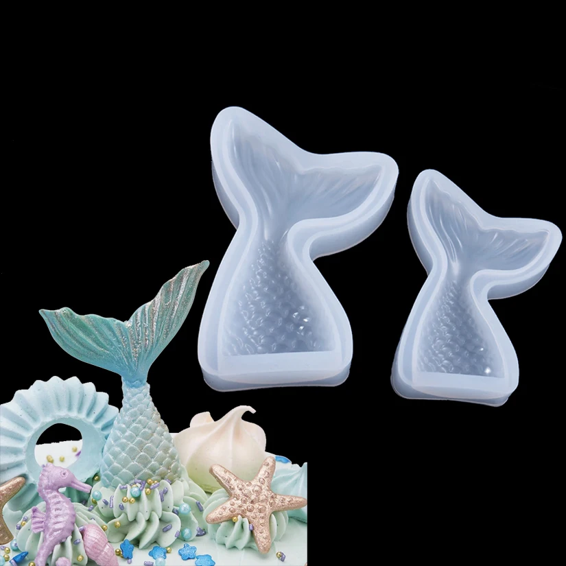 Mermaid Tail Silikone Silikone Silikon Foll Fold Fondant Cake Deskotujúce náradie