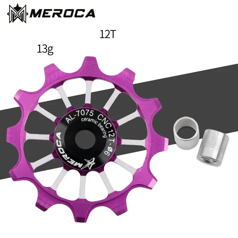 Meroca 12T Road Bicycle Zadná prehadzovacia prehadzovačky Jockey Wheel Ceramic Lose Loosing Iamok Skladací bicykel Sprievodca