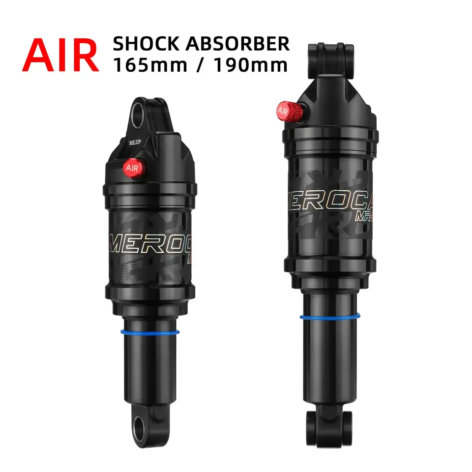 Meroca Bicycle Air Touchber 125/150/165/190 mm dĺžka nastaviteľného tlaku vzduchu Mountain Bike Shock Zadný náraz