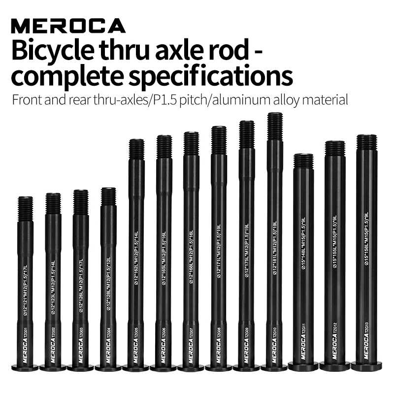 Meroca MTB Cesta Bike cez nápravu 12 mm 15 mm P1.5 Predný zadný náboj cez nápravu vidlice 15x100 12x142 12x100 12x148 15x110