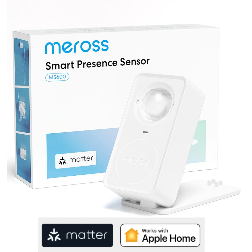 Meross EU /US Matter WiFi Human Prítomnosť Sensor Radar Detector s senzorom jasu /detekcie vzdialenosti pre inteligentný domov