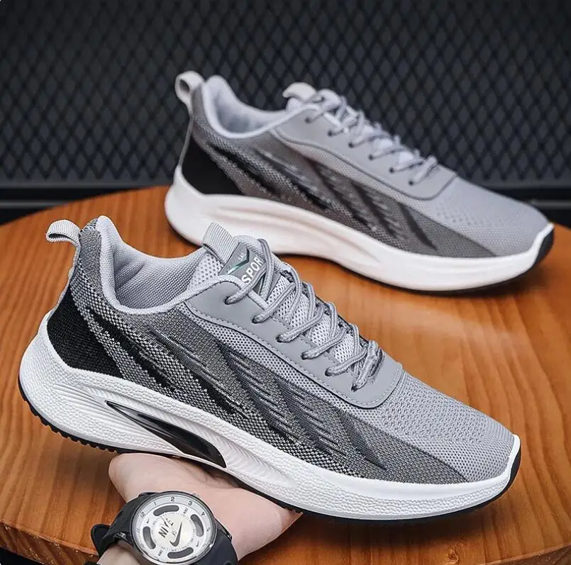 MESH Men Shoes Oblexné priedušné tenisky módne šnurovanie ľahkých chôdze tenisky Tenis Masculino Men vulkanizujú topánky