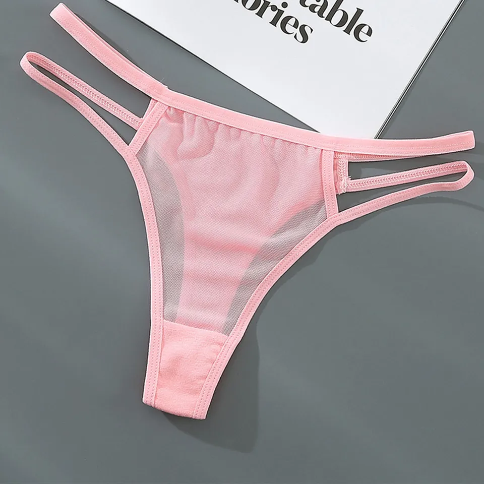 Mesh Transparentné tangé ženské nohavičky Underwear Ženy bez problémov G-String Ženy Underpants Intimats Intimats Lingerie spodná bielizeň majer