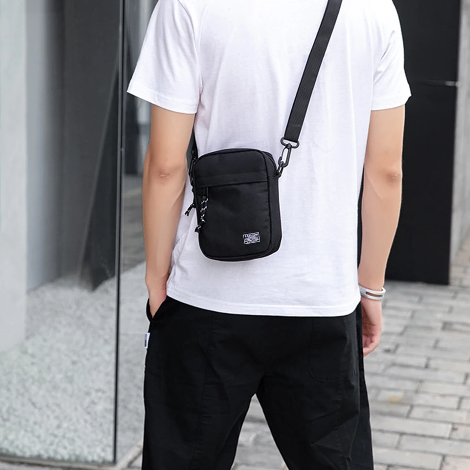 Messenger Sling Tašky pre mužov Príležitostné Oxford Malé zipsové krížové vrecko Jednoduché malé vrecko na ramene Crossbody Unisex Bag Unisex Bag