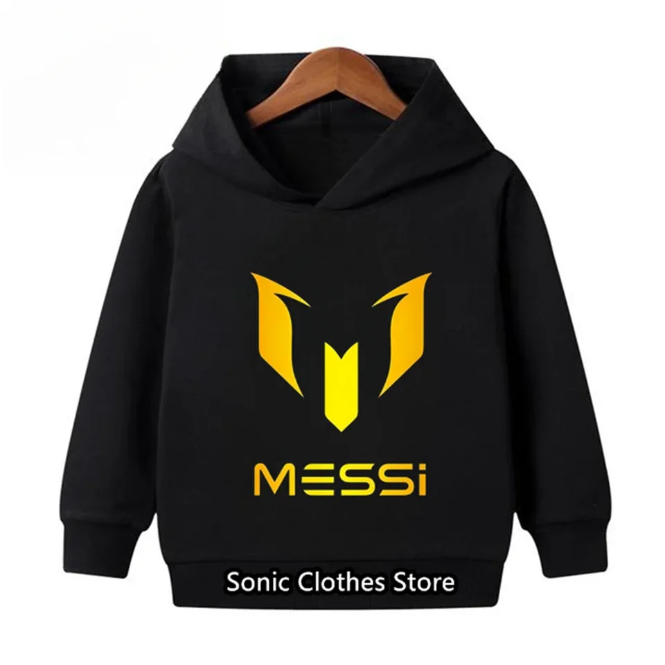 Messi tlačené detské oblečenie Detské kapucňa legíny Fashion Marios Set Boys and Girls Casual Sportswear