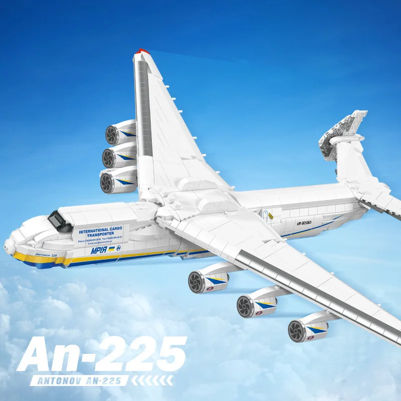 Mesto MOC Antonov A-225 Ultra-vysoká kapacita Aircraft Model Building Blocks Turning Transport Airplane AN-225 MRIYA Hračky Boys Darče