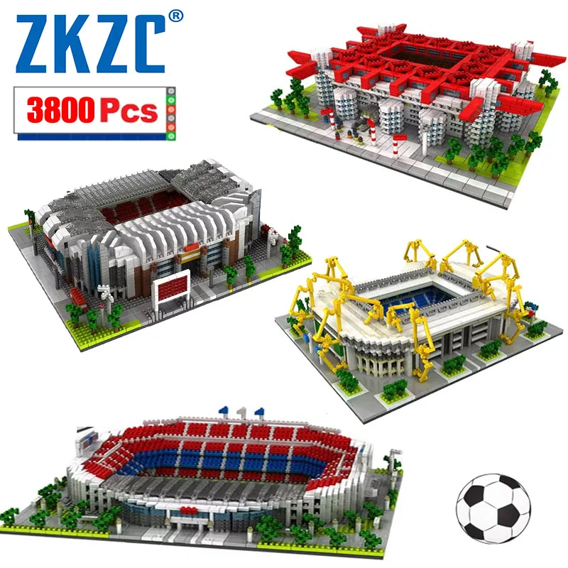 Mestské mini slávne budova futbalové štadión DIY Building Blok MOC slávny telocvičňa športový park tehly Detské hračky Darčeky