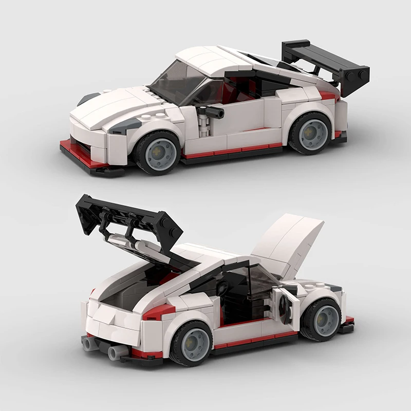 Mestskí šampióni automobilov automobilov 350Z závodné vozidlo Supercar Racers tehly kreatívne garážové sady hračiek pre deti