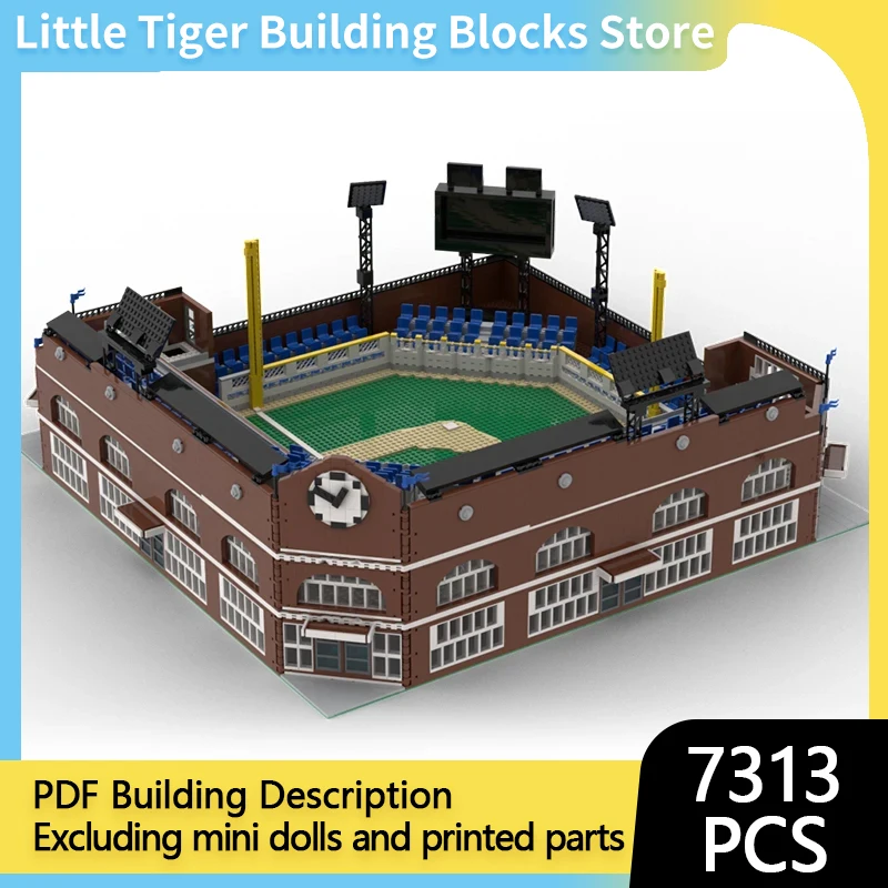 Mestský výhľad MOD MOC BUDEL BUDE BASBALLE Baseball Stadium Minifigure Modular Technolog Darge Dotive zostavuje detskú hračku