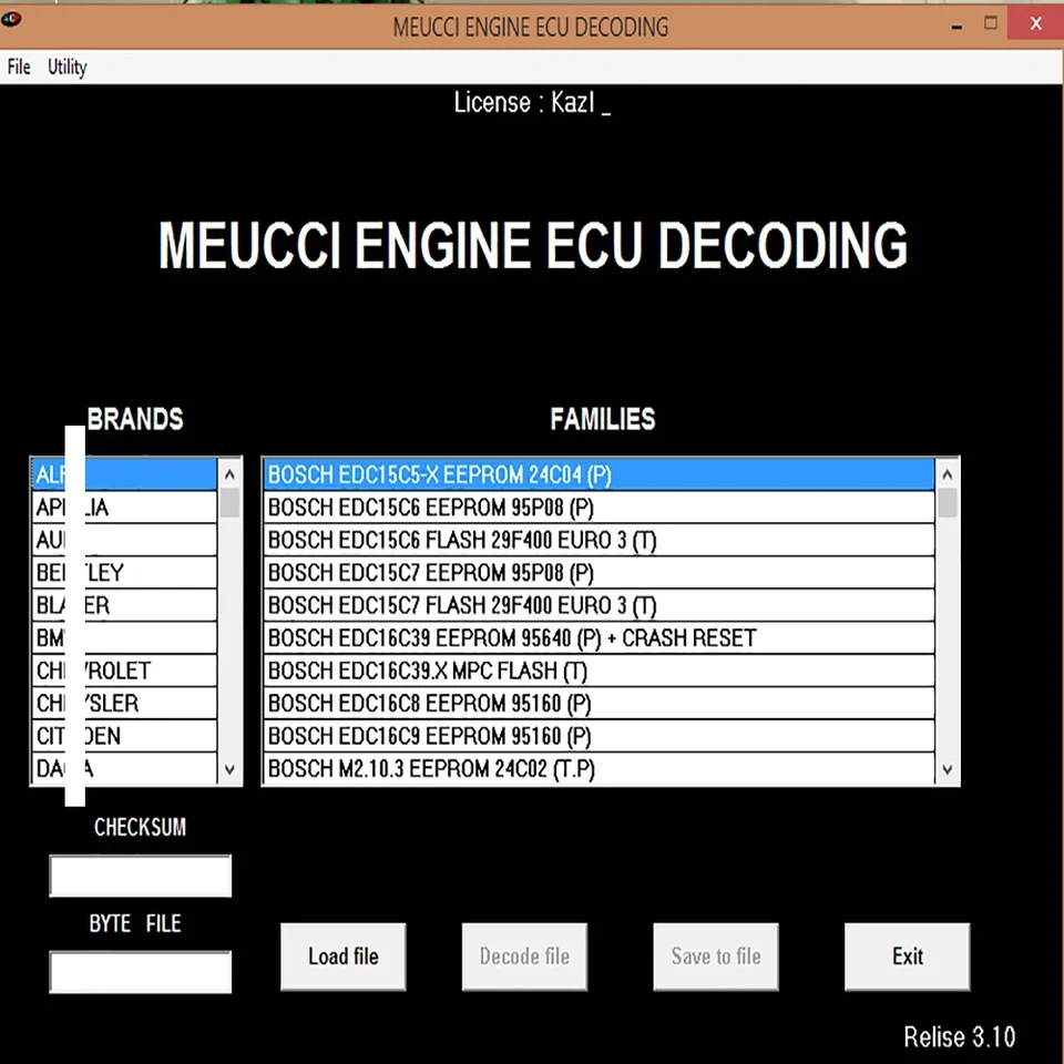 MEUCCI MOTOR ECU Decode 3.10 Advanced Immobilizer Repair Tool a Aetool s komplexným pokrytím pre všetky opravárenské stanice ECU