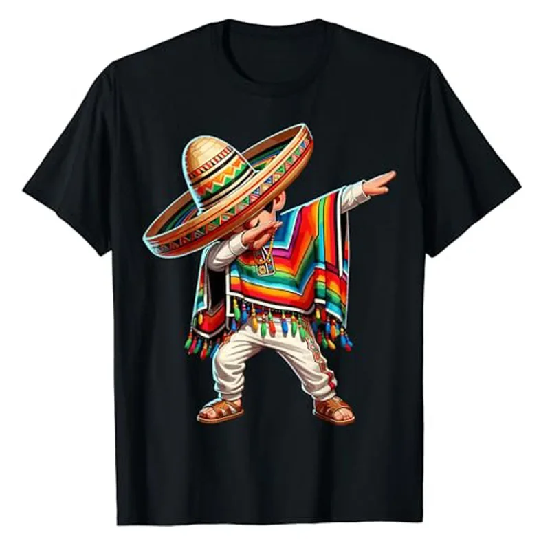 Mexický chlapec Dabbing Poncho Cinco de Mayo Tričko Dabuje mexické kostýmy Poncho Boys Boys módne synovia