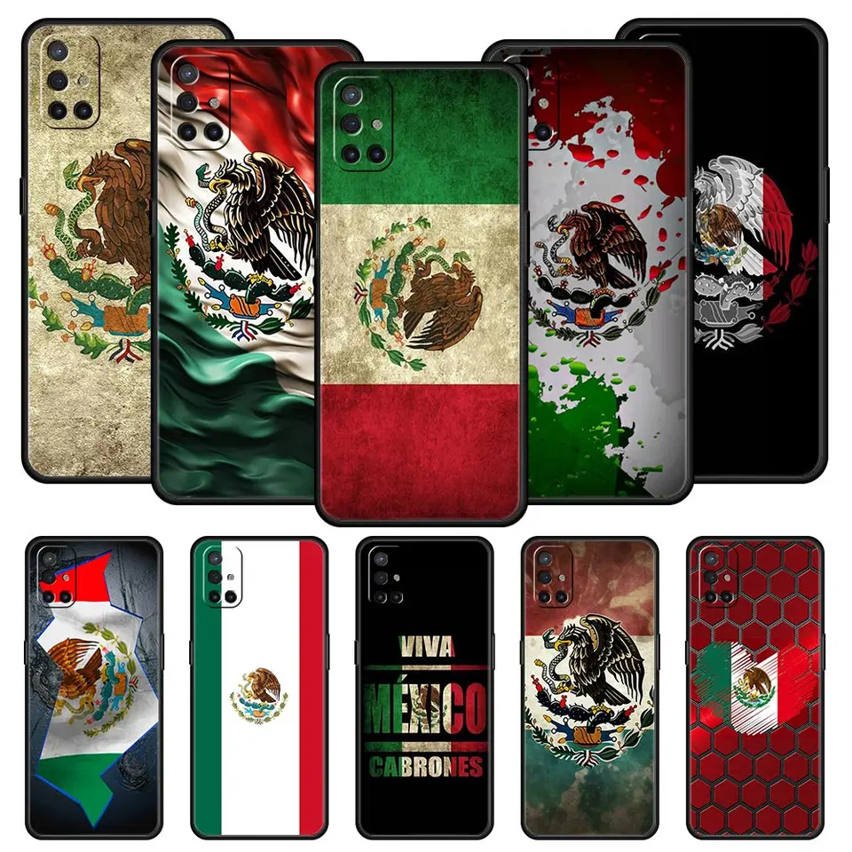 Mexico Flag Telefon Pase pre OnePlus 12 11 10 9 8 7 7t Pro 12R 10R 9RT 9R 8T NORD N100 N200 N10 2T CE 2 5G Mäkký čierny obal
